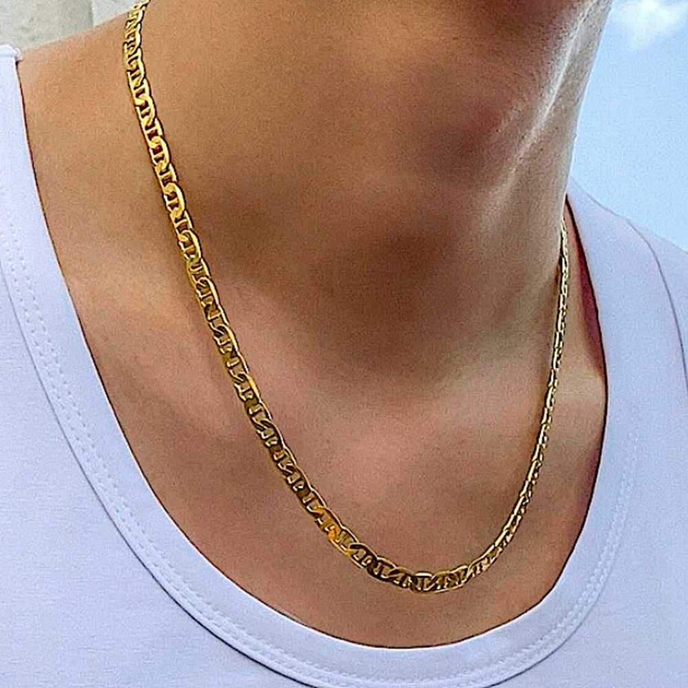 GOLD PLATED MARINER UNISEX NECKLACE - Picture 3 of 12